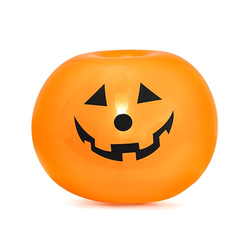 Orange Pumpkin LED Light Up Halloween Round Latex Balloons - Pack of 5 Product Gallery Image