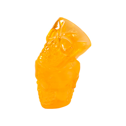 Orange Skull Shaped Reusable Plastic Shot Glasses - Pack of 4 Product Gallery Image