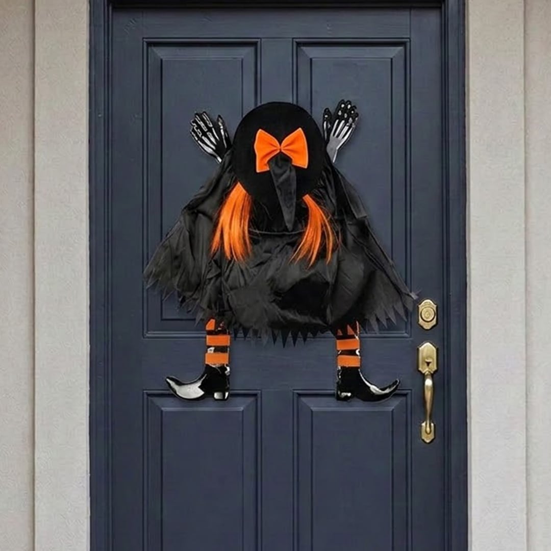 Orange Witch Halloween Hanging Door Decoration 68cm