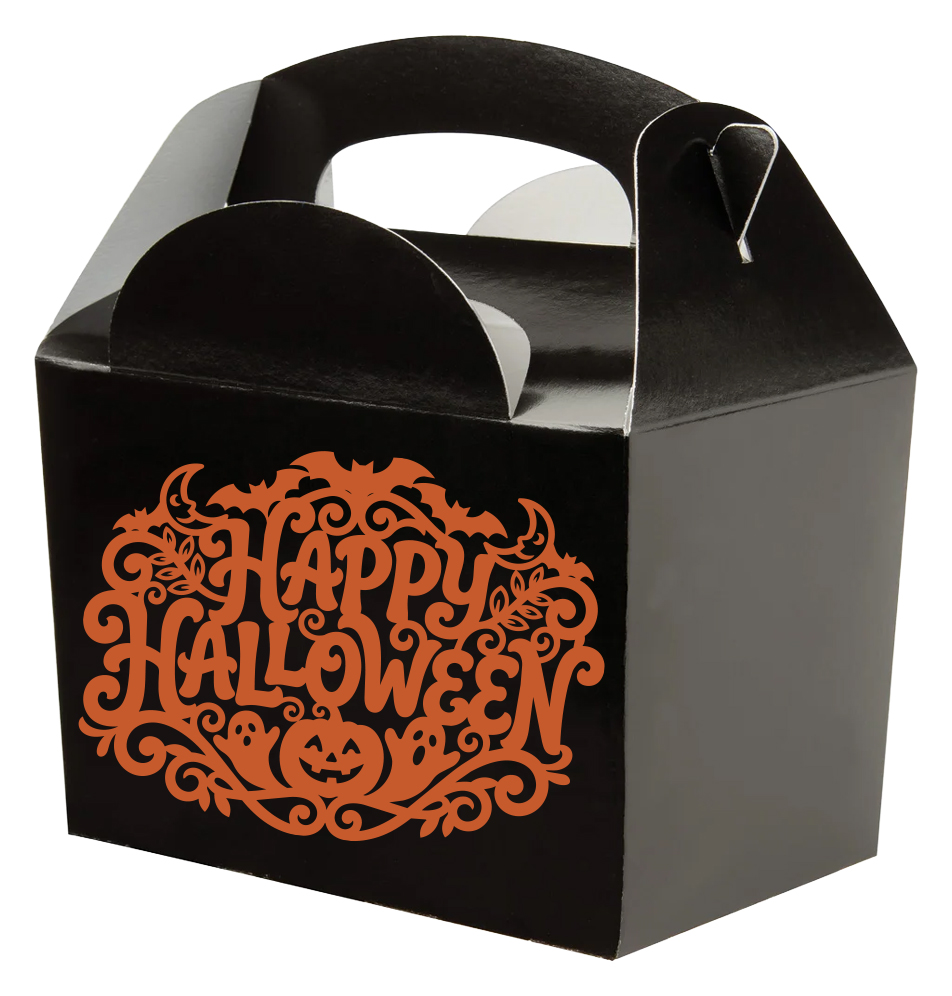Ornate Happy Halloween Black Party Paper Lunch Box View 2