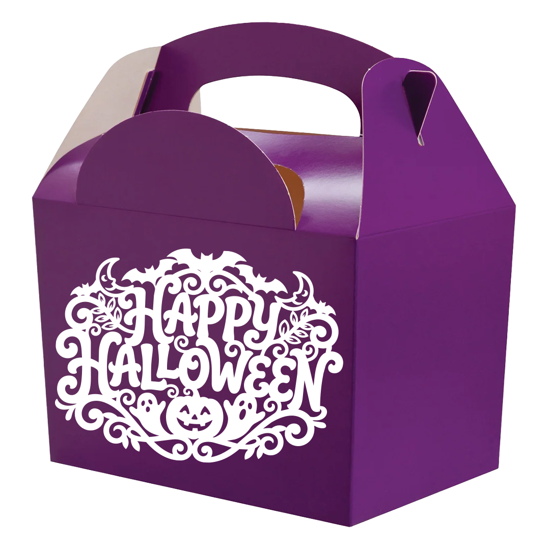 Ornate Happy Halloween Purple Party Paper Lunch Box View 2