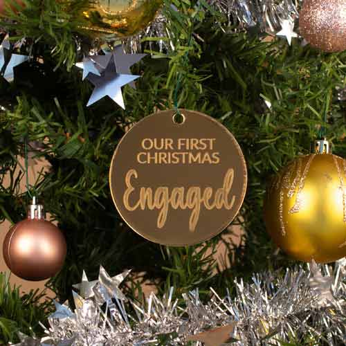 First Christmas Engaged Bauble Decoration Product Gallery Image