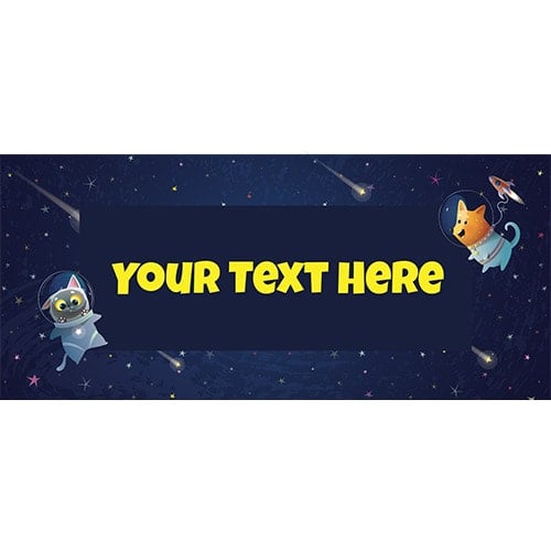 Outer Space Astronaut Animals Design PVC Personalised Party Sign Decoration Product Gallery Image