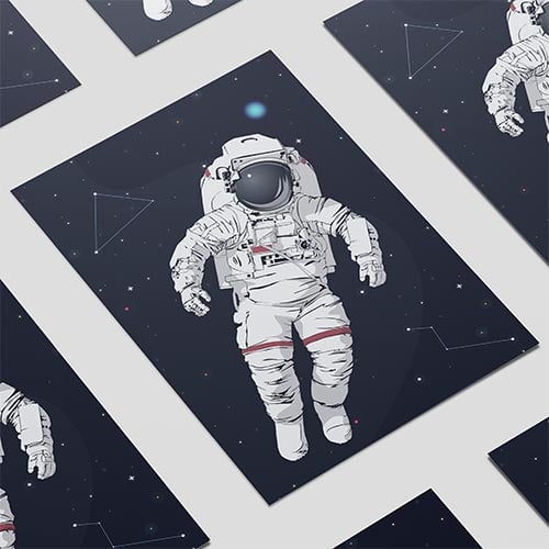 Outer Space Astronaut Design Poster PVC Party Sign Decoration Product Gallery Image