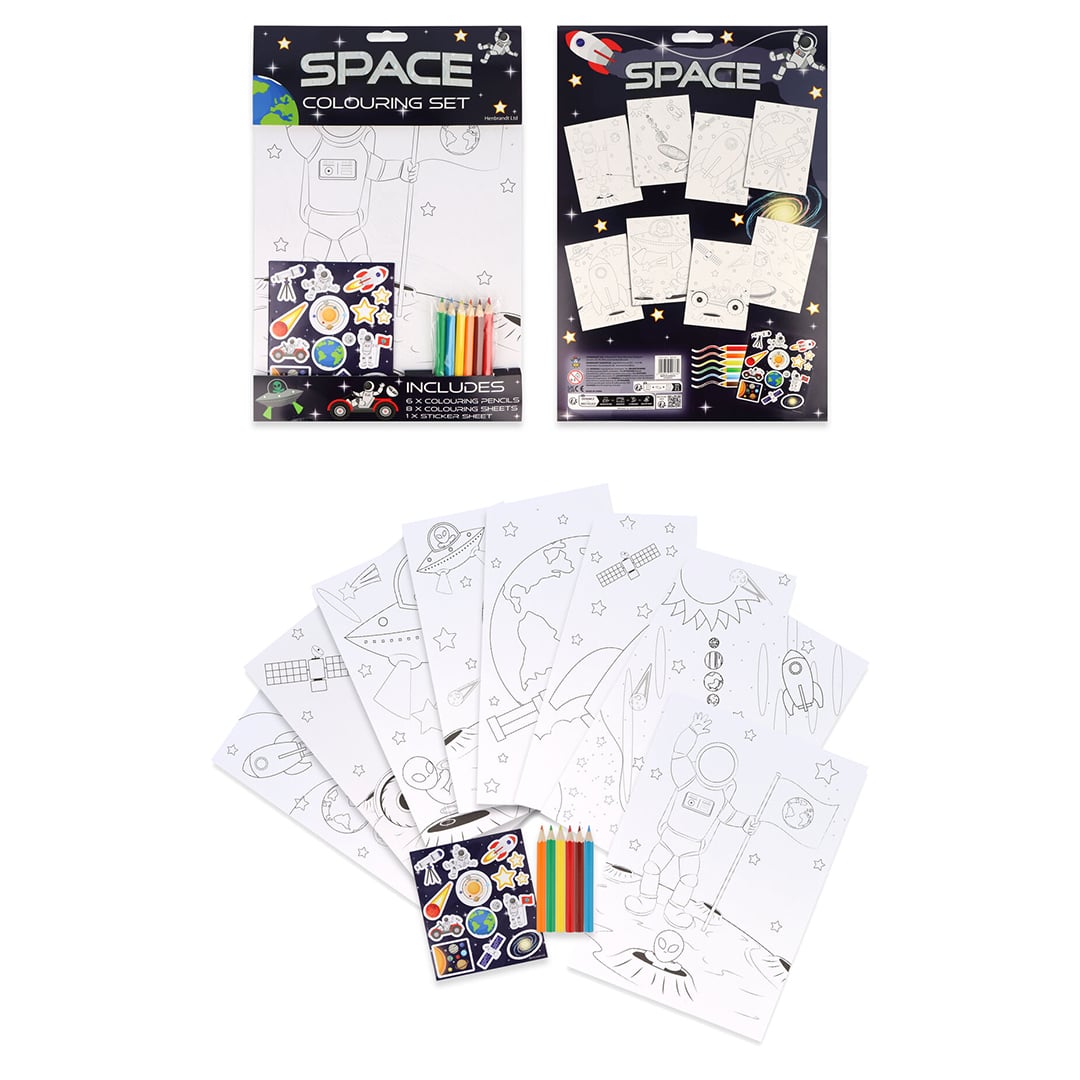 Outer Space Colouring Set with Mini Pencils & Stickers