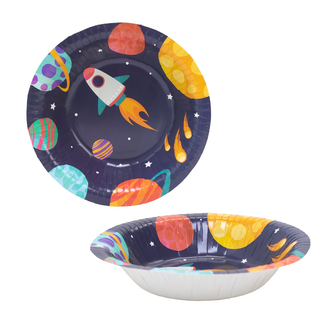 Outer Space Design Paper Bowls 17cm - Pack of 6