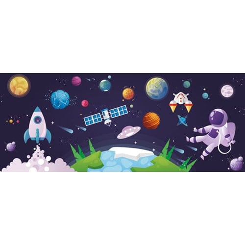 Outer Space Design Small Personalised Banner - 4ft x 2ft