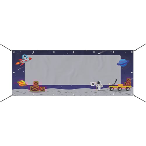 Outer Space Moon Medium Personalised Banner 6ft x 2.25ft