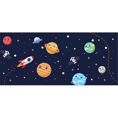 Outer Space Planets Design PVC Personalised Party Sign Decoration Product Gallery Image