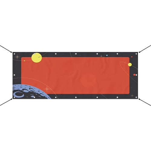 Outer Space Red Small Personalised Banner 4ft x 2ft