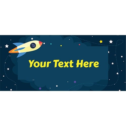 Outer Space Rocket & Stars Design PVC Personalised Party Sign Decoration Product Gallery Image