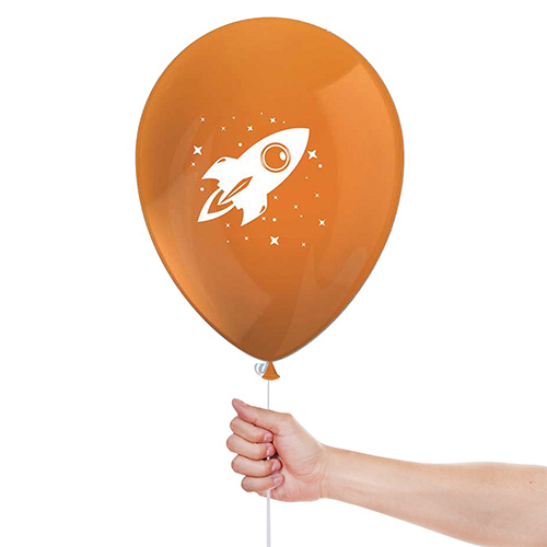 Outer Space Rocket Latex Balloons 28cm / 11 in - Pack of 8 Product Gallery Image