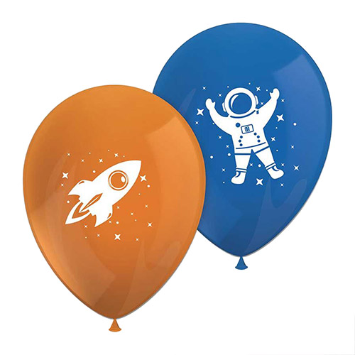 Outer Space Rocket Latex Balloons 28cm / 11 in - Pack of 8 Bundle Product Image