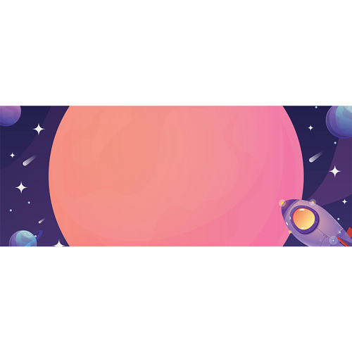 Outer Space Rocket Small Personalised Banner 4ft x 2ft Product Gallery Image