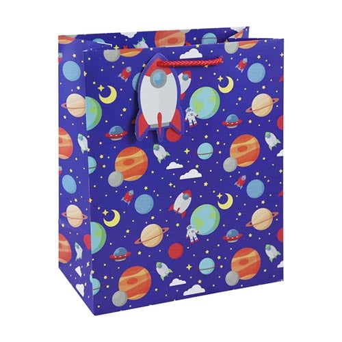 Outer Space Spaceman Large Blue Gift Bag 33cm Product Gallery Image