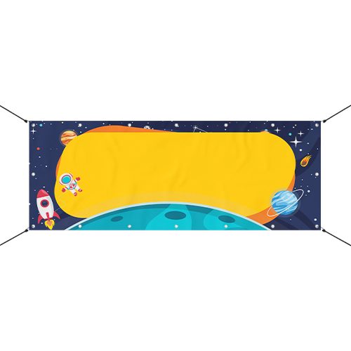 Outer Space Yellow Large Personalised Banner 10ft x 4ft