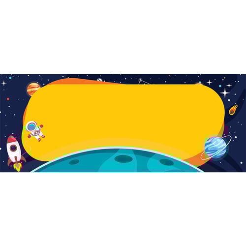 Outer Space Yellow Small Personalised Banner 4ft x 2ft Product Gallery Image