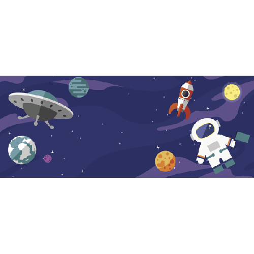 Outer Spaceship Planet Scene Design Large Personalised Banner – 10ft x 4ft