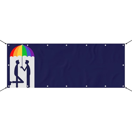 Pair Under Rainbow LGBTQ+ Gay Pride Design Large Personalised Banner – 10ft x 4ft
