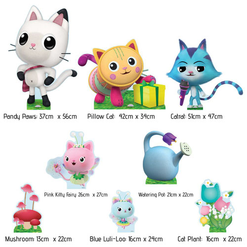 Pandy Paws, CatRat, Pillow Cat (Gabby's Dollhouse) Cardboard Cutouts Decoration Pack Product Gallery Image