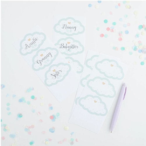 Pastel Baby Shower Guest Stickers - Pack of 18 Product Gallery Image