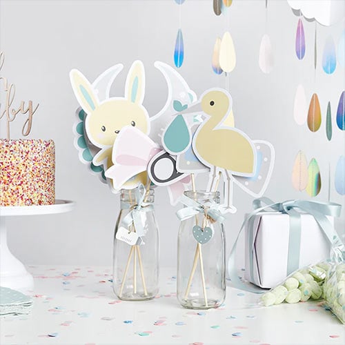 Pastel Baby Shower Photo Booth Props - Pack of 13 Product Gallery Image