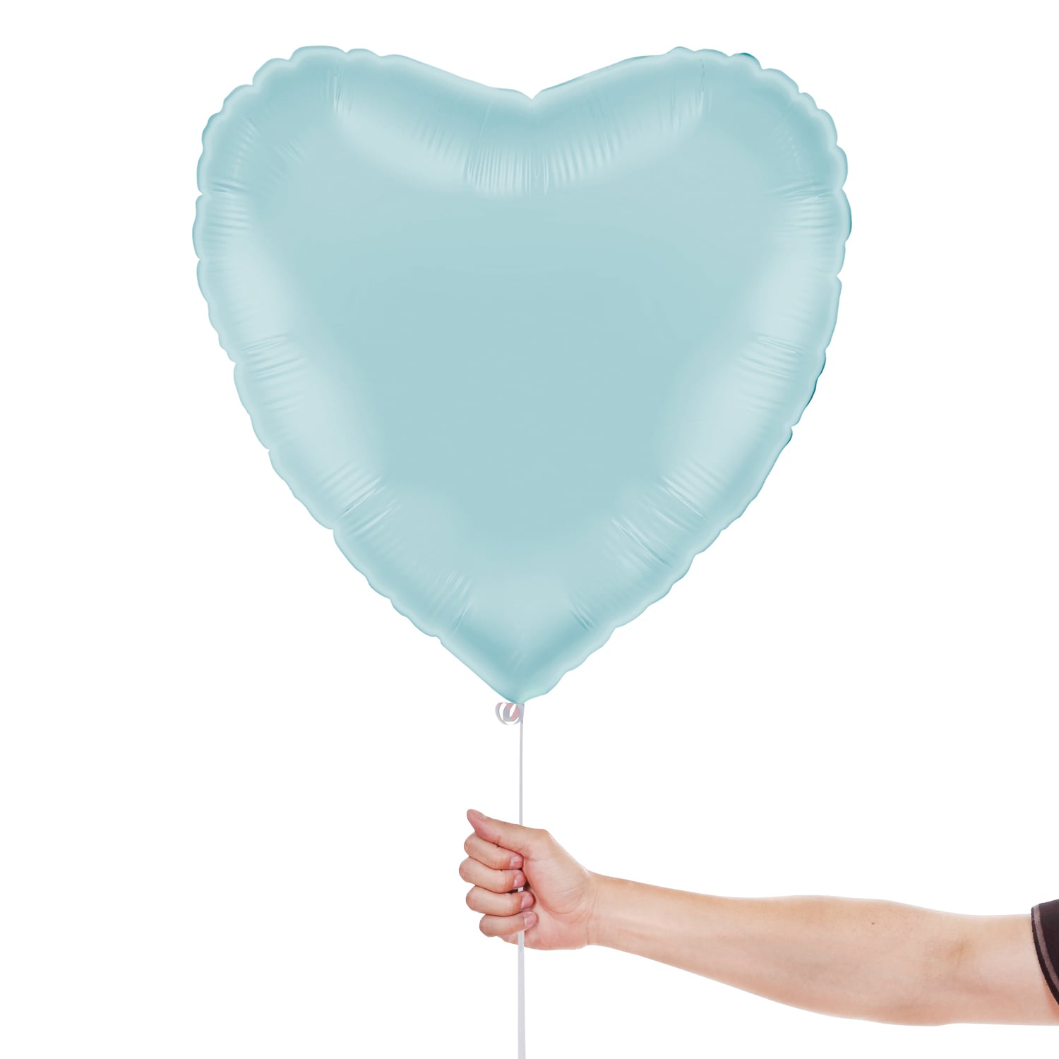 Pastel Blue Heart Shaped Foil Balloon 46cm / 18 in View 2