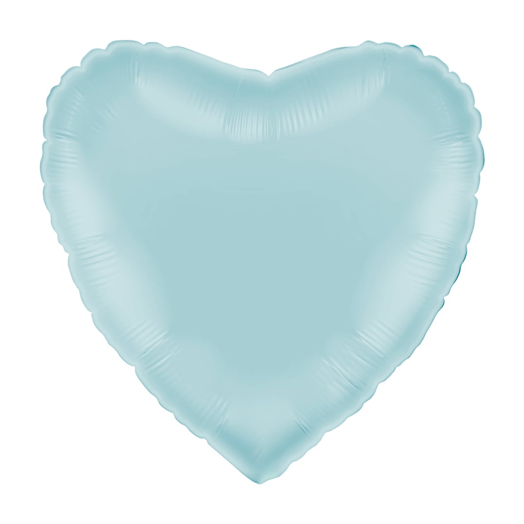 Pastel Blue Heart Shaped Foil Balloon 46cm / 18 in