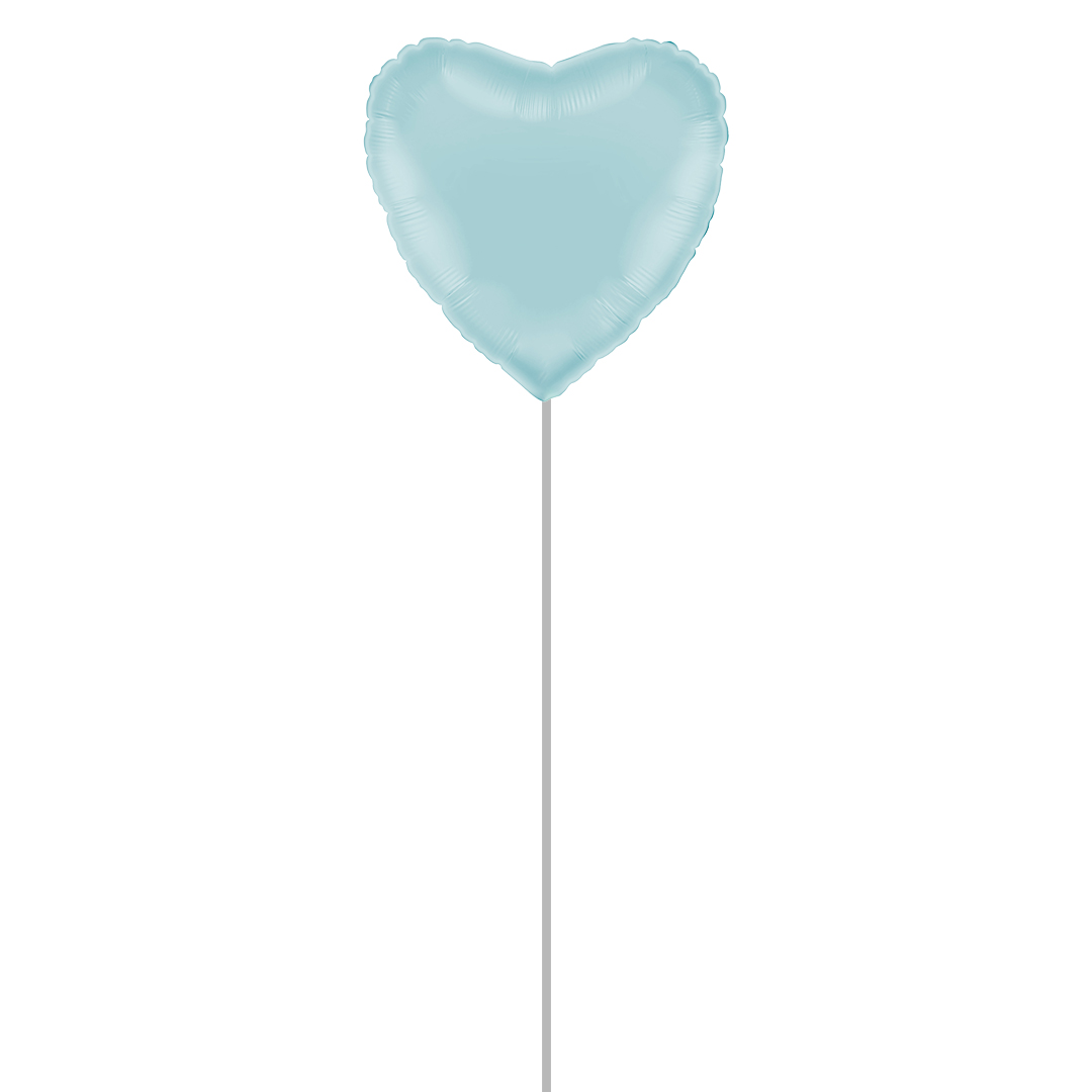 Pastel Blue Heart Shaped Foil Balloon - Inflated Balloon In A Box Product Gallery Image