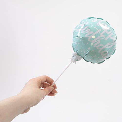 Pastel Green Happy Birthday Self Inflating Foil Balloon 12cm / 5 in - Pack of 2 Product Gallery Image