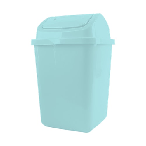 Pastel Green Plastic Swing Top Bin Product Image