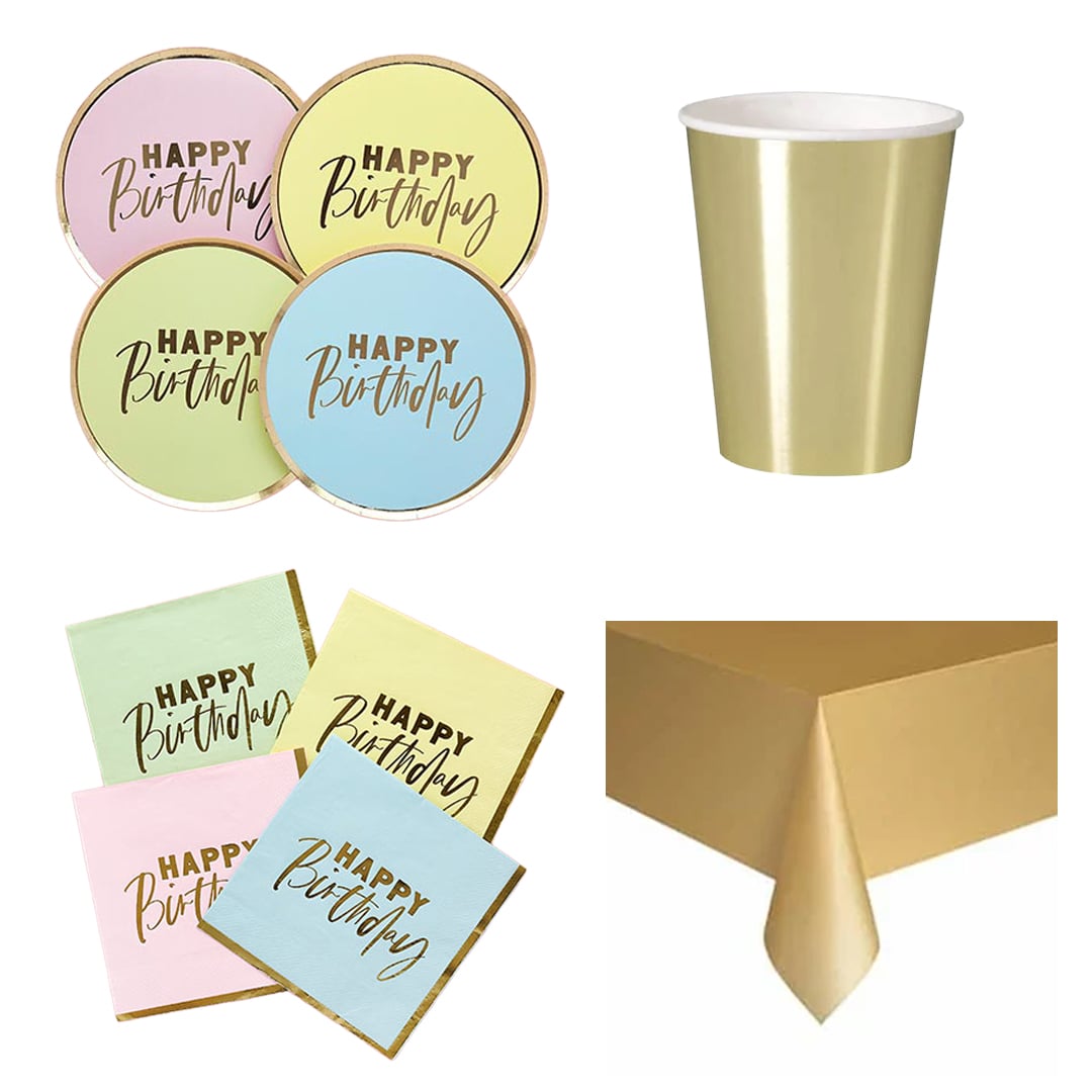Pastel Happy Birthday 8 Person Value Party Pack