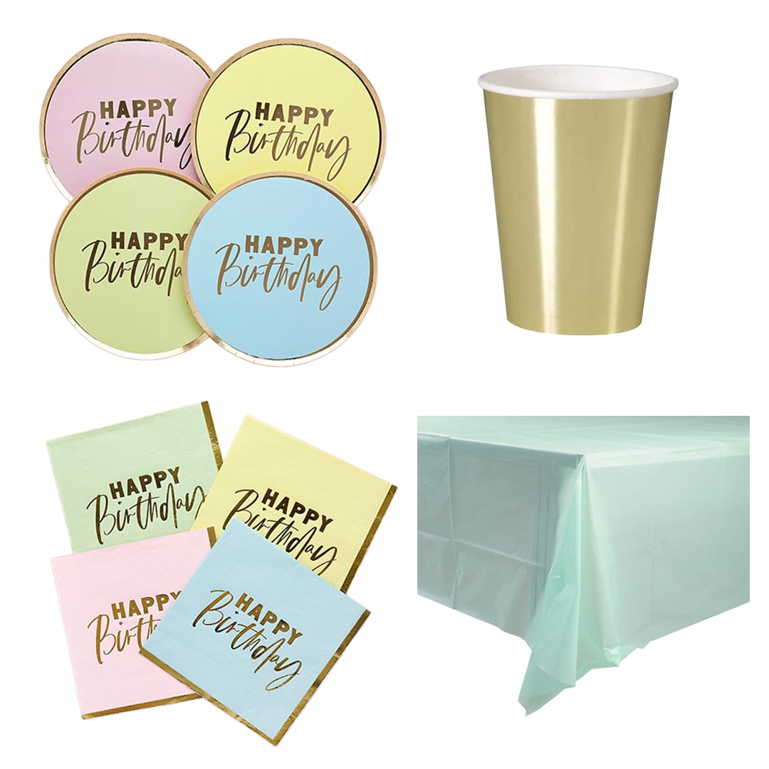 Pastel Happy Birthday 8 Person Value Party Pack