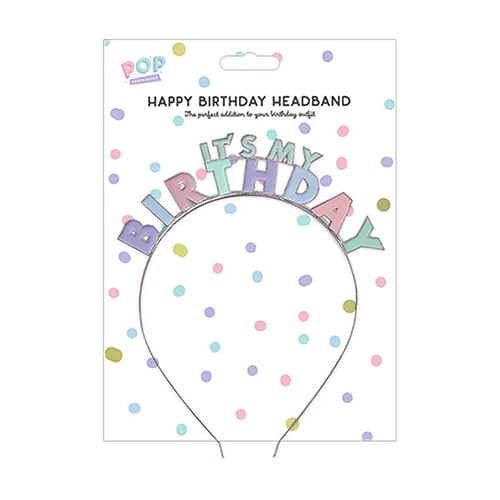 Pastel 'It's My Birthday' Metal Headband