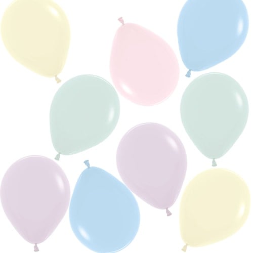 Pastel Matte Solid Assorted Colours Biodegradable Mini Latex Balloons 13cm / 5 in - Pack of 100 Product Image