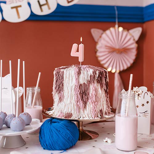 Pastel Pink Number 4 Shaped Candle 5.5cm Product Gallery Image