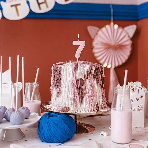 Pastel Pink Number 7 Shaped Candle 5.5cm Product Gallery Image