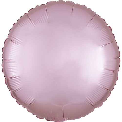 Pastel Pink Satin Luxe Round Shape Foil Helium Balloon 43cm / 17 in Product Image