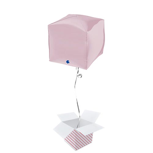 Pastel Pink 4D Square Shape Foil Helium Balloon - Inflated Balloon in a Box Product Image