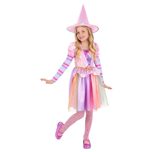 Pastel Rainbow Witch Girls Fancy Dress Costume Kids Small - Age 4-6 Product Gallery Image