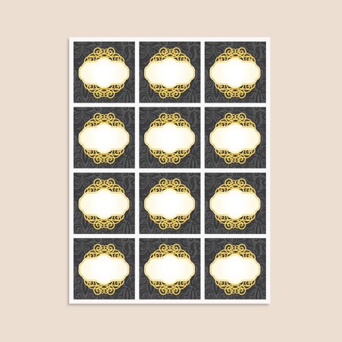 Pattern and Posh Design 65mm Square Sticker sheet of 12 Product Gallery Image