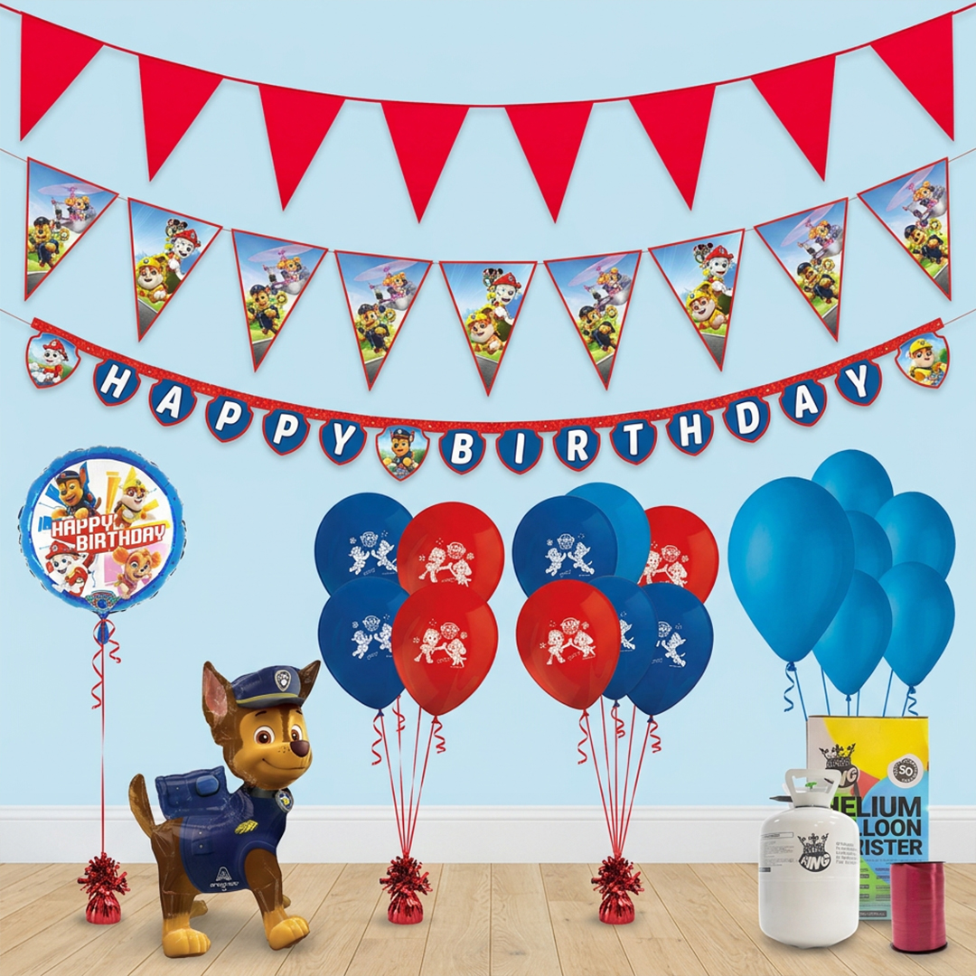 Paw Patrol Birthday Balloons, Helium & Decorations Party Pack