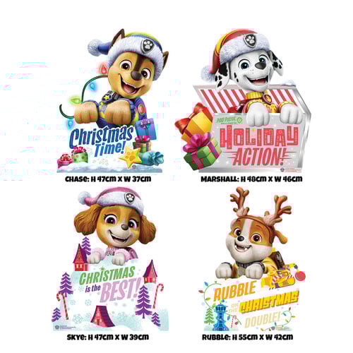 Paw Patrol Christmas Sign Star Mini Cardboard Cutouts 55cm - Pack of 4 Product Gallery Image