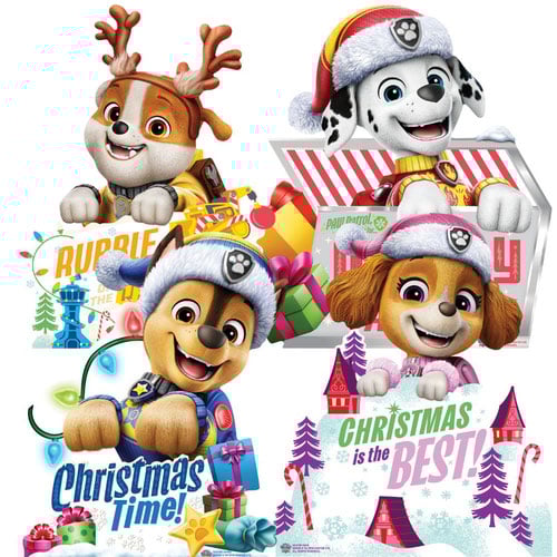 Paw Patrol Christmas Sign Star Mini Cardboard Cutouts 55cm - Pack of 4