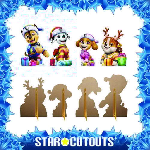 Paw Patrol Christmas Star Mini Cardboard Cutouts 62cm - Pack of 4 Product Gallery Image