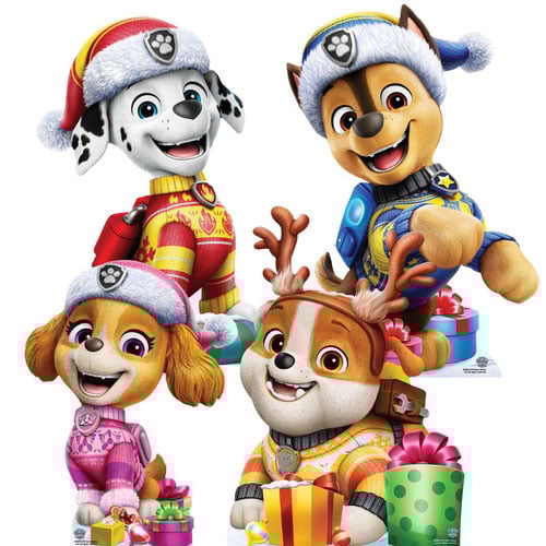 Paw Patrol Christmas Star Mini Cardboard Cutouts 62cm - Pack of 4