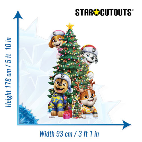 Paw Patrol Christmas Tree Stack Lifesize Cardboard Cutout 178cm Product Gallery Image
