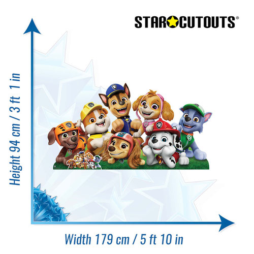 Paw Patrol Group Shot Wide Lifesize Cardboard Cutout 94cm Product Gallery Image