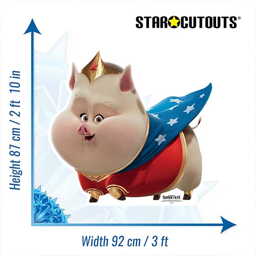 PB Wonder Woman's Pig DC League of Super Pets Star Mini Cardboard Cutout 92cm Product Gallery Image