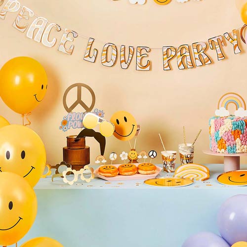 Peace Love Party Cardboard Letter Banner 200cm Product Gallery Image